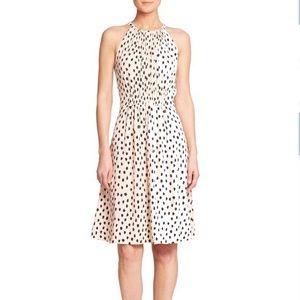 Kate Spade New York Leopard Dot Halter Midi Dress Carlie Size 0 Bow Tie